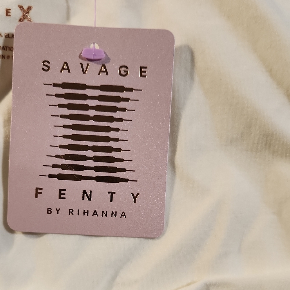 Savage X Fenty White Slim-Strap Scoop‎ Bodysuit with Logo Seamless Teddy Size 2X - Picture 7 of 12